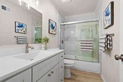 Cheerful bedroom in a remodeled house 2