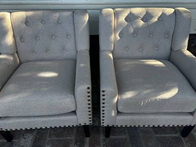 Pair of upholstered arm chairs 1