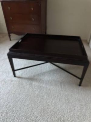 Barbara Barry for Baker Mahogany Tray-Top Coffee Table 2