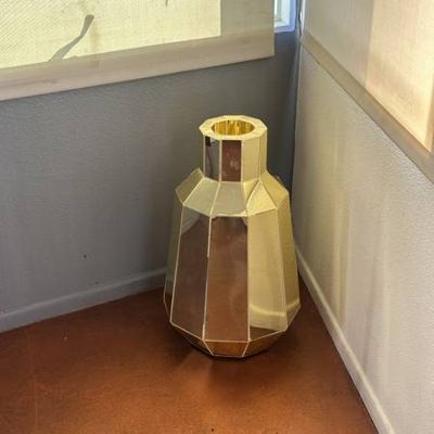 Large Vintage Gold Mirrored Floor Vase – Hollywood Regency Decor 5
