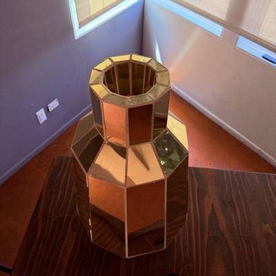 Large Vintage Gold Mirrored Floor Vase – Hollywood Regency Decor 7