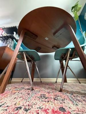 Round Wood Dining Table, Mid Century Style – 39.5" – $150 OBO 3