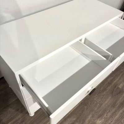 White 6-Drawer IKEA Dresser w/ Black Knobs 4