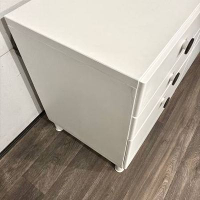 White 6-Drawer IKEA Dresser w/ Black Knobs 7