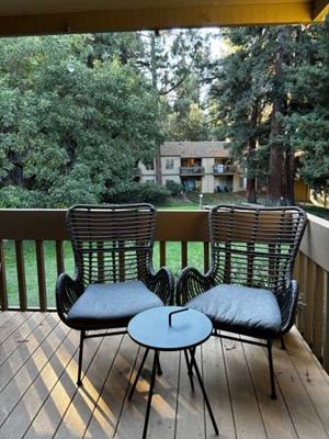 Modern Outdoor Woven Lounge Chairs + Side Table — $175 1