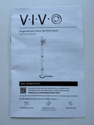VIVO Extra Tall Single Monitor Desk Stand – Black 3