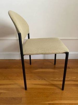 National “Tag” Armless Guest Chair — Cream Jacquard Fabric 3