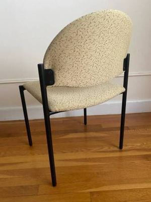 National “Tag” Armless Guest Chair — Cream Jacquard Fabric 5