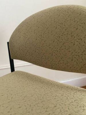 National “Tag” Armless Guest Chair — Cream Jacquard Fabric 8