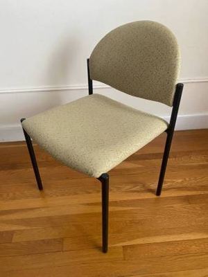 National “Tag” Armless Guest Chair — Cream Jacquard Fabric 7