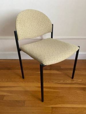 National “Tag” Armless Guest Chair — Cream Jacquard Fabric 1
