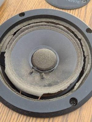INFINITY RS 1001 speakers...for repair or parts...needs to be refoamed 5