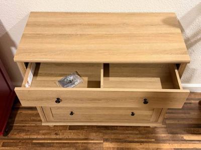 LIKE NEW Farmhouse Style 3-Drawer Dresser, Oak Finish 3