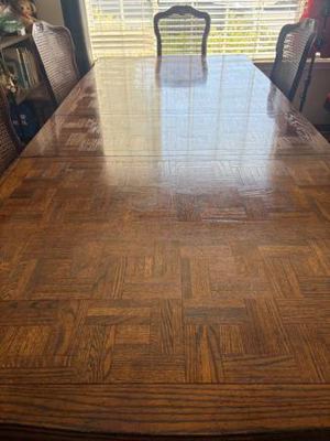 Large Vintage Century Furniture Oak Dining Set – Expands to Seat 10-12 2
