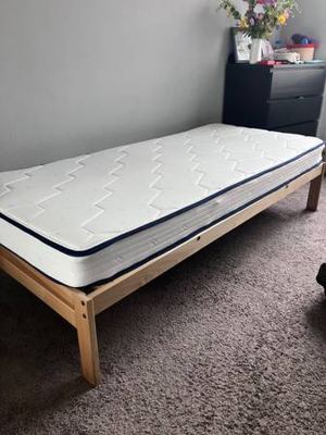 Twin XL mattress and IKEA bed frame for sale (together or seperate) 1