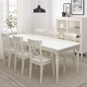 White Rectangular Ikea Ingatorp Extendable Dining Table - FREE 2