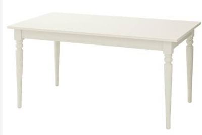 White Rectangular Ikea Ingatorp Extendable Dining Table - FREE 3