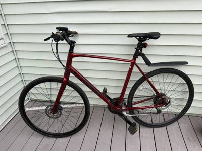 Trek FX 3 Disc Hybrid Bike - XL - Red - Accessories Included 1
