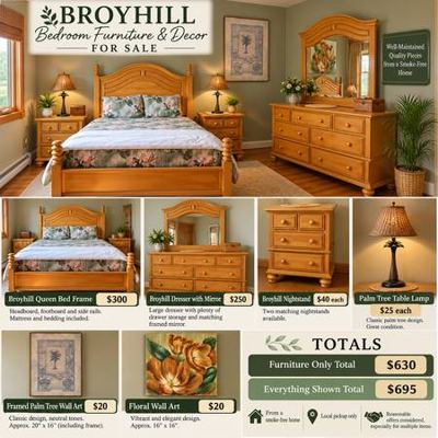 Broyhill Bedroom Furniture Set – Solid Wood – Excellent Condition 1