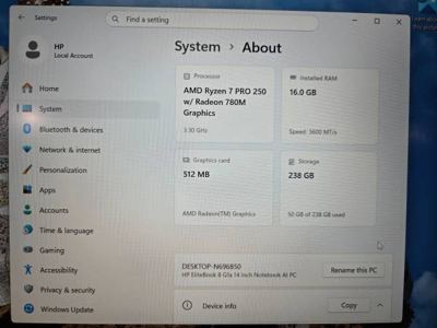 HP Elitebook 8 G1a 14" Ryzen 7 Pro 16GB 256GB *3 Years Warranty* 2