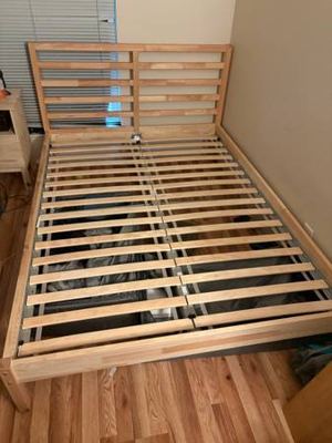 IKEA Tarva Full Bed Frame + Luroys Slats + Mattress 3