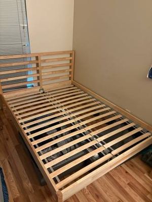 IKEA Tarva Full Bed Frame + Luroys Slats + Mattress 2