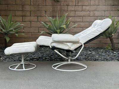 Vintage Ekornes Stressless Lounge Chair Recliner & Ottoman 2