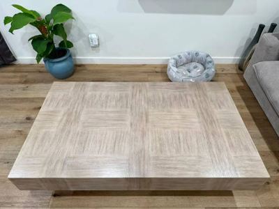 Wayfair 60” Living Room Wood Coffee Table – Modern Light Oak / Greige 3