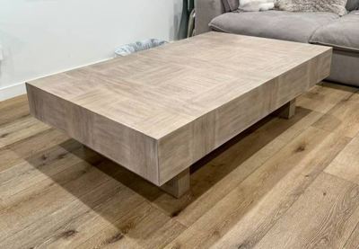 Wayfair 60” Living Room Wood Coffee Table – Modern Light Oak / Greige 1