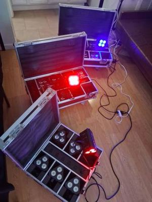 Rockville Wireless Rechargeable LED DJ DMX Stage lights lighting cases 3