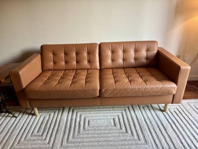 Ikea VIMLE leather sofa / couch mid century modern, Like New 1