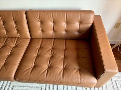 Ikea VIMLE leather sofa / couch mid century modern, Like New 2