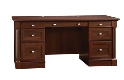 Executive office desk, 66" wide dark wood finish - Excellent Condition 1