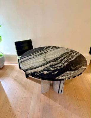CB2 Julius 48" Round Marble Dining Table (Brett Beldock) — Great Condition 2