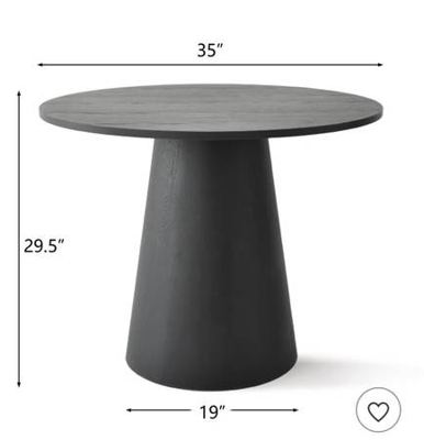 Modern 3-Piece Dining Set – Black Round Table & Bouclé Chairs 3
