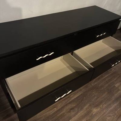 6-Drawer Black Dresser w/ Silver Knobs | Large Drawers 3