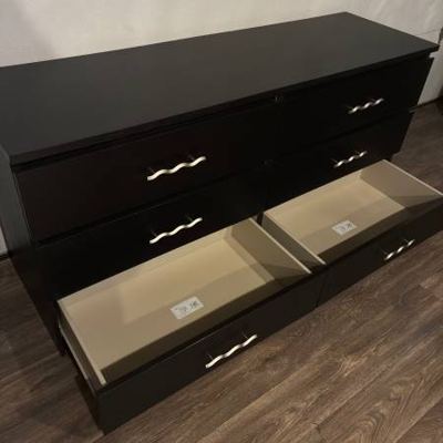 6-Drawer Black Dresser w/ Silver Knobs | Large Drawers 2