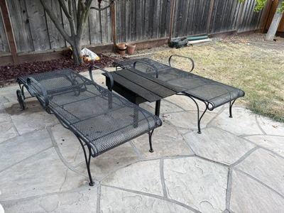 A Pair of Woodward Wrought Iron Lounge Chairs 3