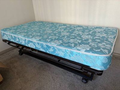 king bed, mattress, night tables, dresser, trundle bed 3