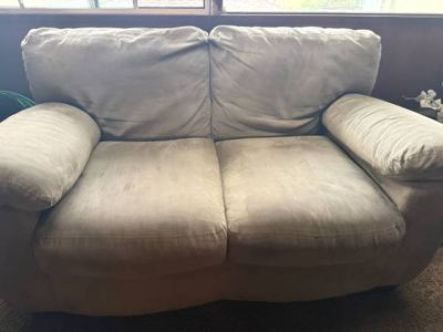 Olive Green Loveseat Sofa 1