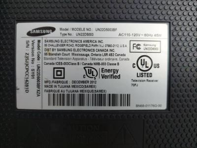 Samsung 22" 1080p LED TV (UN22D5003BF) 3