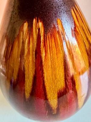 Drip Glaze Ceramic Table Lamp – Oxblood Red, Gold & Metallic Bronze 3