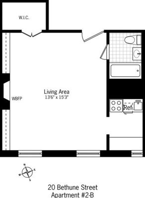 Studio for rent — 20 Bethune St APT 2B, New York 5